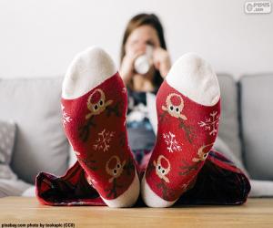 Puzzle Κάλτσες με Χριστούγεννα ταράνδων